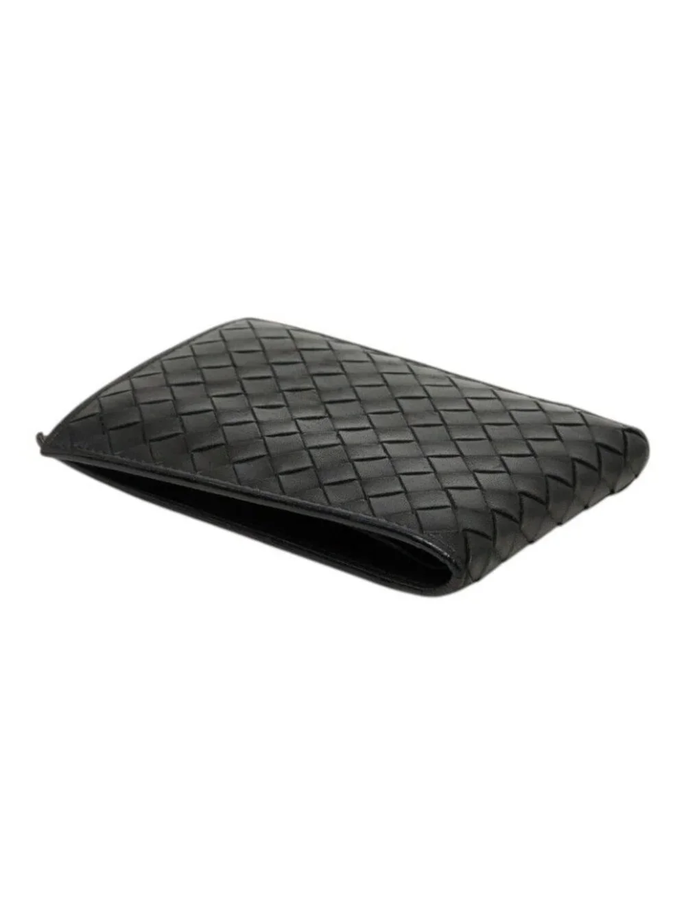 Bottega Veneta Intretchart Bifold Wallet Black Leather
